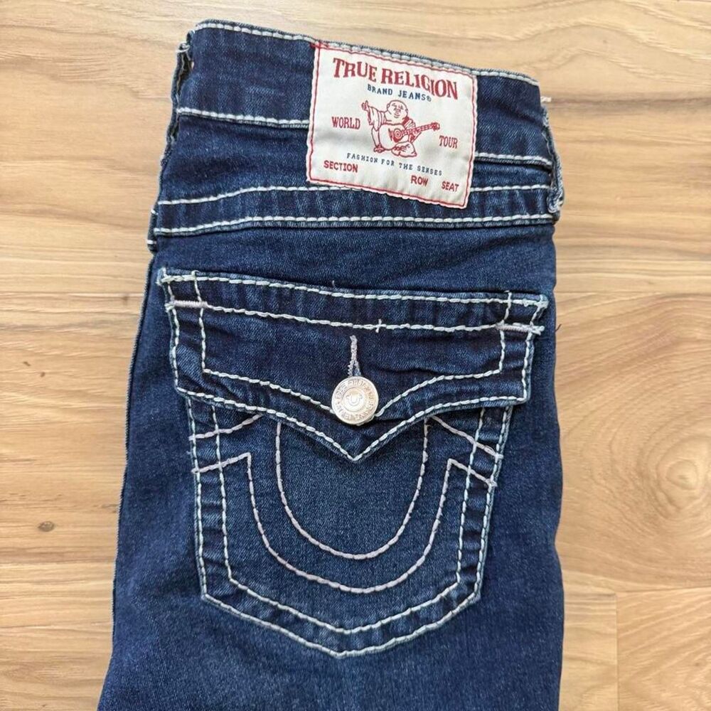 Y2K True Religion high rise Halle super skinny jeans embroidered size 26
